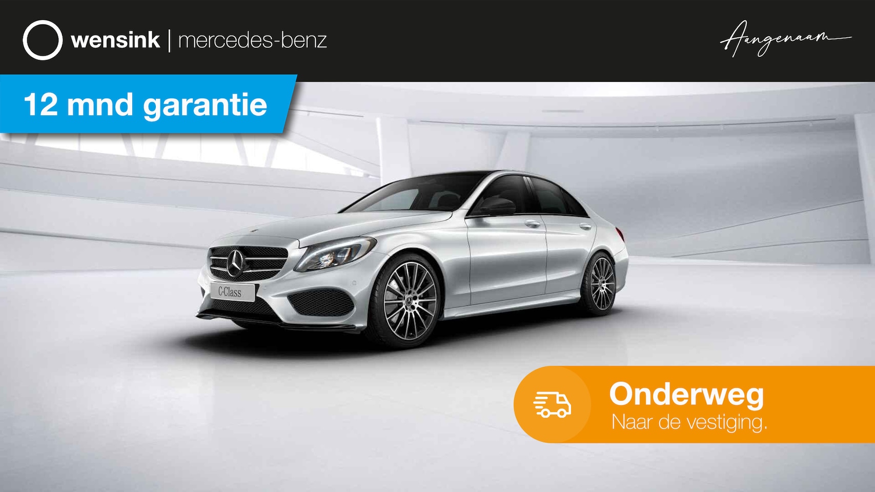 Mercedes-Benz C-klasse - 180 Premium | AMG | Night | Luchtvering | Burmester | Leder | Sfeerverlichting | - AutoWereld.nl