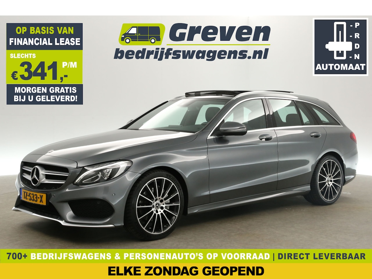 Mercedes-Benz C-klasse - 180 AMG Sport Edition 157PK Automaat Pano Camera Clima Cruise Leder Navi PDC LED 19''LMV T - AutoWereld.nl