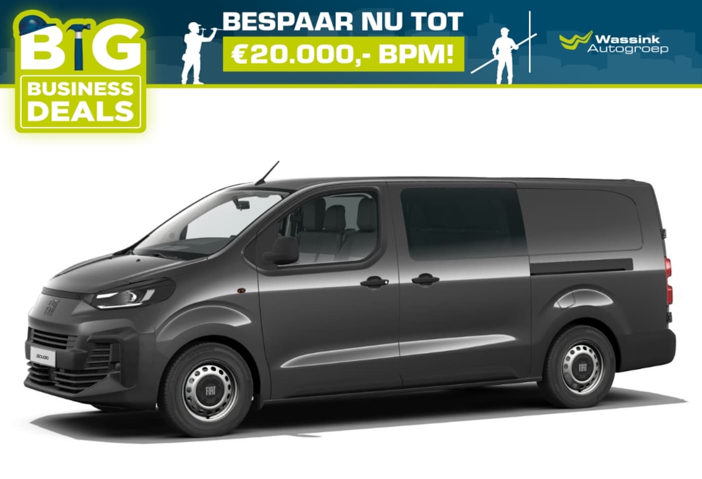 Fiat Scudo - 2.0 Diesel 145pk Automaat I Lengte 3 I Dubbel Cabine I Trekhaak I Navigatie I 17 inch Lich - AutoWereld.nl