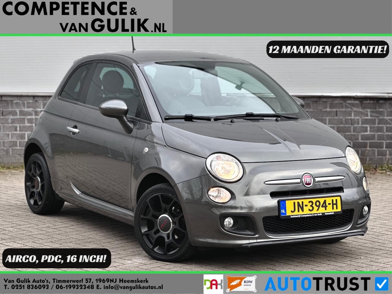 Fiat 500 - S 1.2 Popstar | Garantie | Airco |PDC | 16" Inch | - AutoWereld.nl