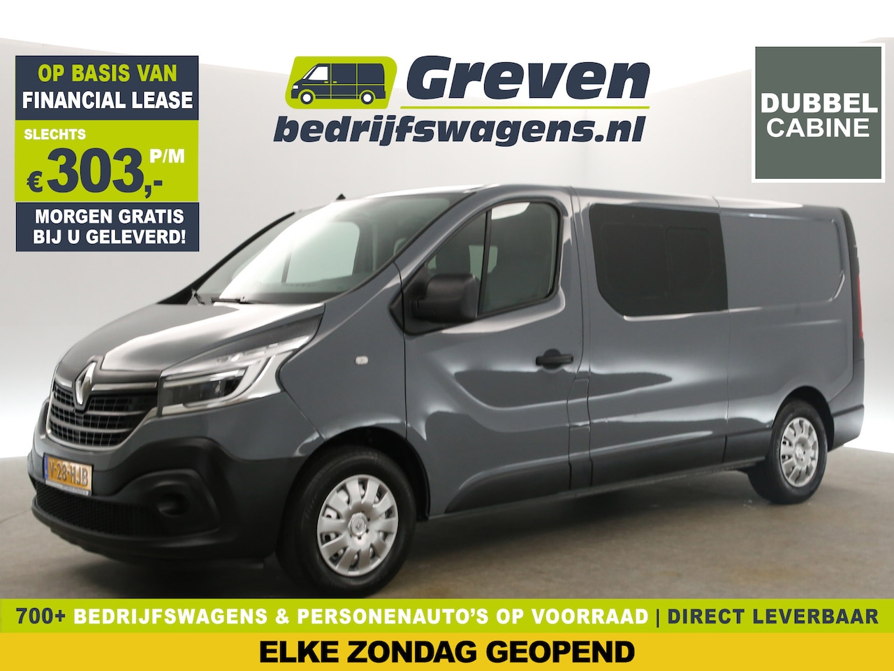 Renault Trafic - 2.0 dCi T29 L2H1 Dubbele Cabine 6 Persoons Airco Cruise Parkeersensoren Elektrpakket Trekh - AutoWereld.nl