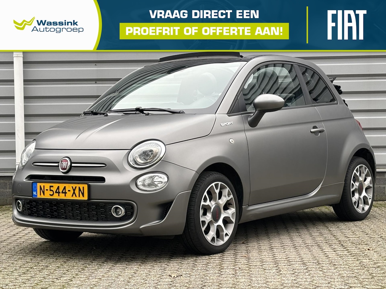 Fiat 500 C - 1.0 Hybrid 70pk Sport | Carplay | Matte kleur | 5931km & Origineel NL! | Climate control | - AutoWereld.nl