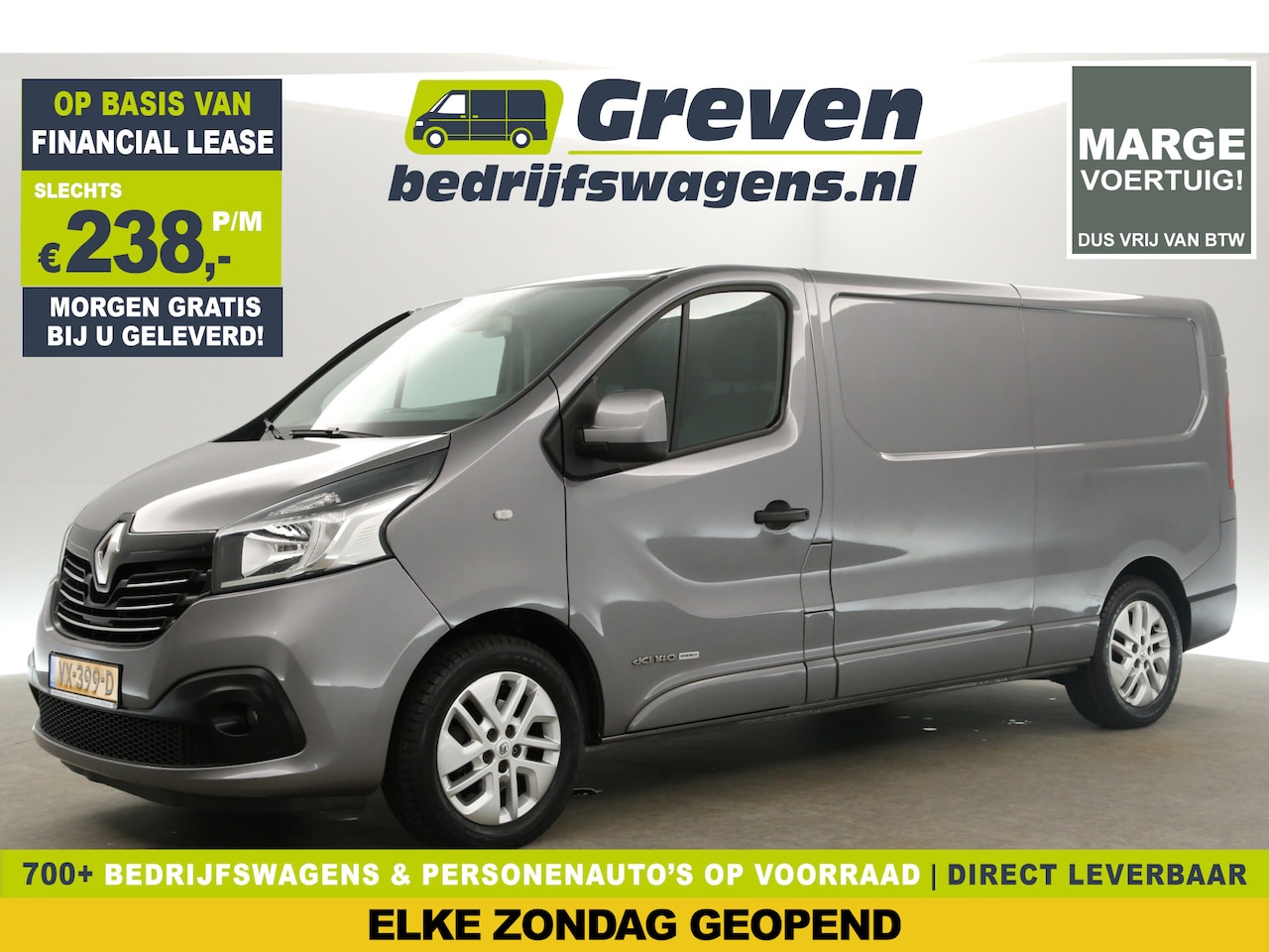 Renault Trafic - 1.6 dCi T29 L2H1 140PK | Marge | Airco Camera Navi Cruise Trekhaak PDC 3 Persoons 17"LMV - AutoWereld.nl