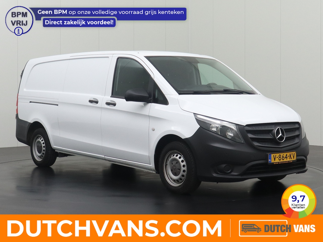 Mercedes-Benz Vito - 111CDI Extra Lang | Achterdeuren | 2000Kg Trekhaak | Airco | 3-Persoons | Betimmering | Cr - AutoWereld.nl