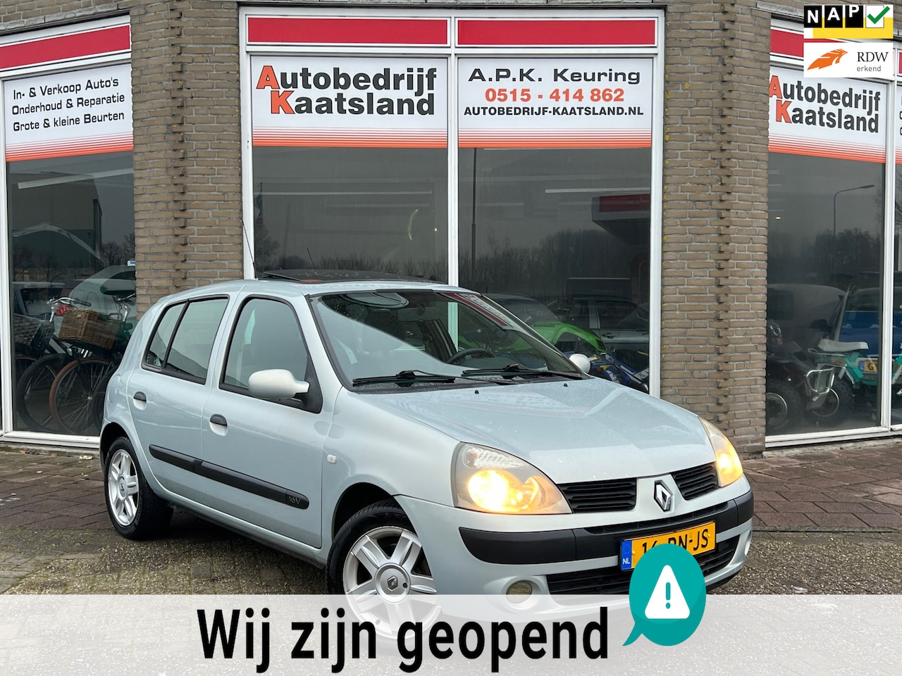 Renault Clio - 1.2-16V Dynamique Luxe 5 drs - Airco - Open dak - Nieuwe APK - AutoWereld.nl