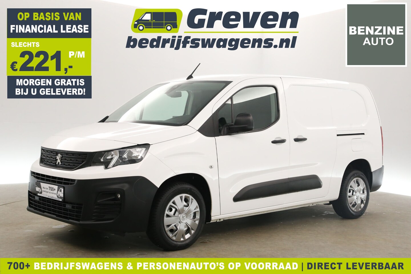 Peugeot Partner - 1.2 PureTech Long L2H1 | BENZINE | EMISSIEVRIJE ZONE | 111PK Airco Cruise Carplay 3 Persoo - AutoWereld.nl