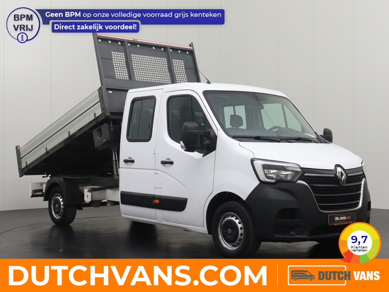 Renault Master - 2.3DCI 145PK Dubbele Cabine Kipper | Airco | 6-Persoons | 2500Kg Trekhaak - AutoWereld.nl