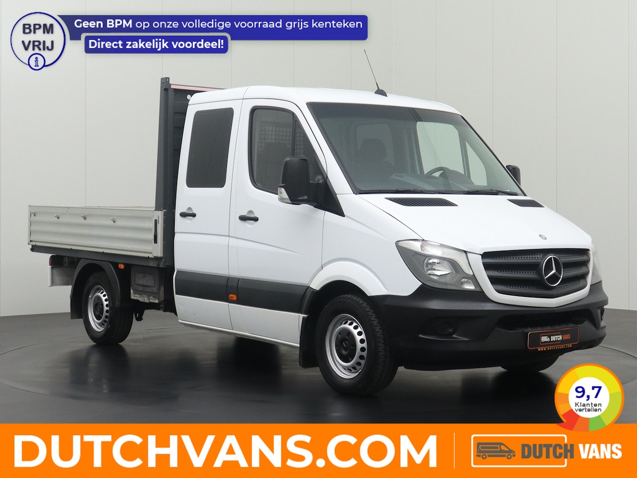 Mercedes-Benz Sprinter - 316CDI Dubbele Cabine Open Laadbak | 3500Kg Trekhaak | Airco | Kopschot - AutoWereld.nl