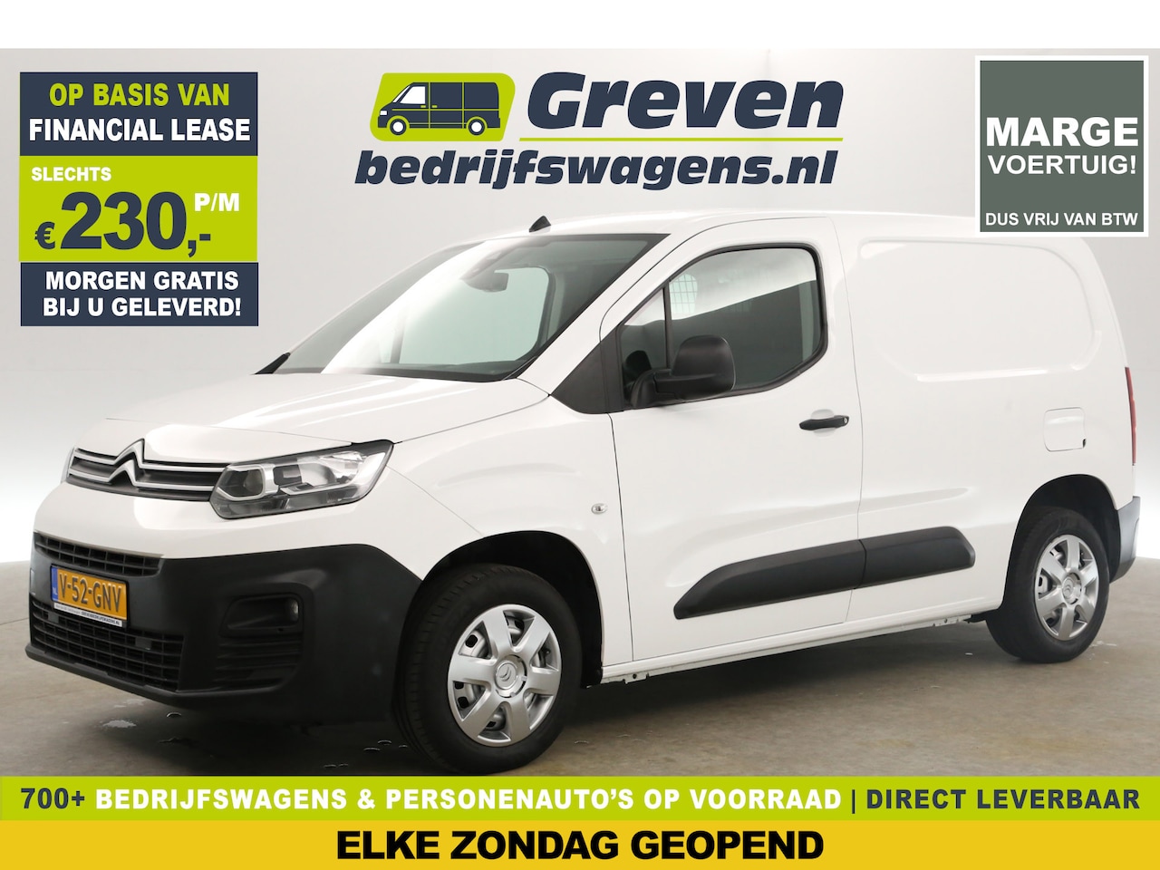 Citroën Berlingo - 1.5 BlueHDI L1H1 Marge Airco Cruise Parkeersensoren Elektrpakket Schuifdeur - AutoWereld.nl