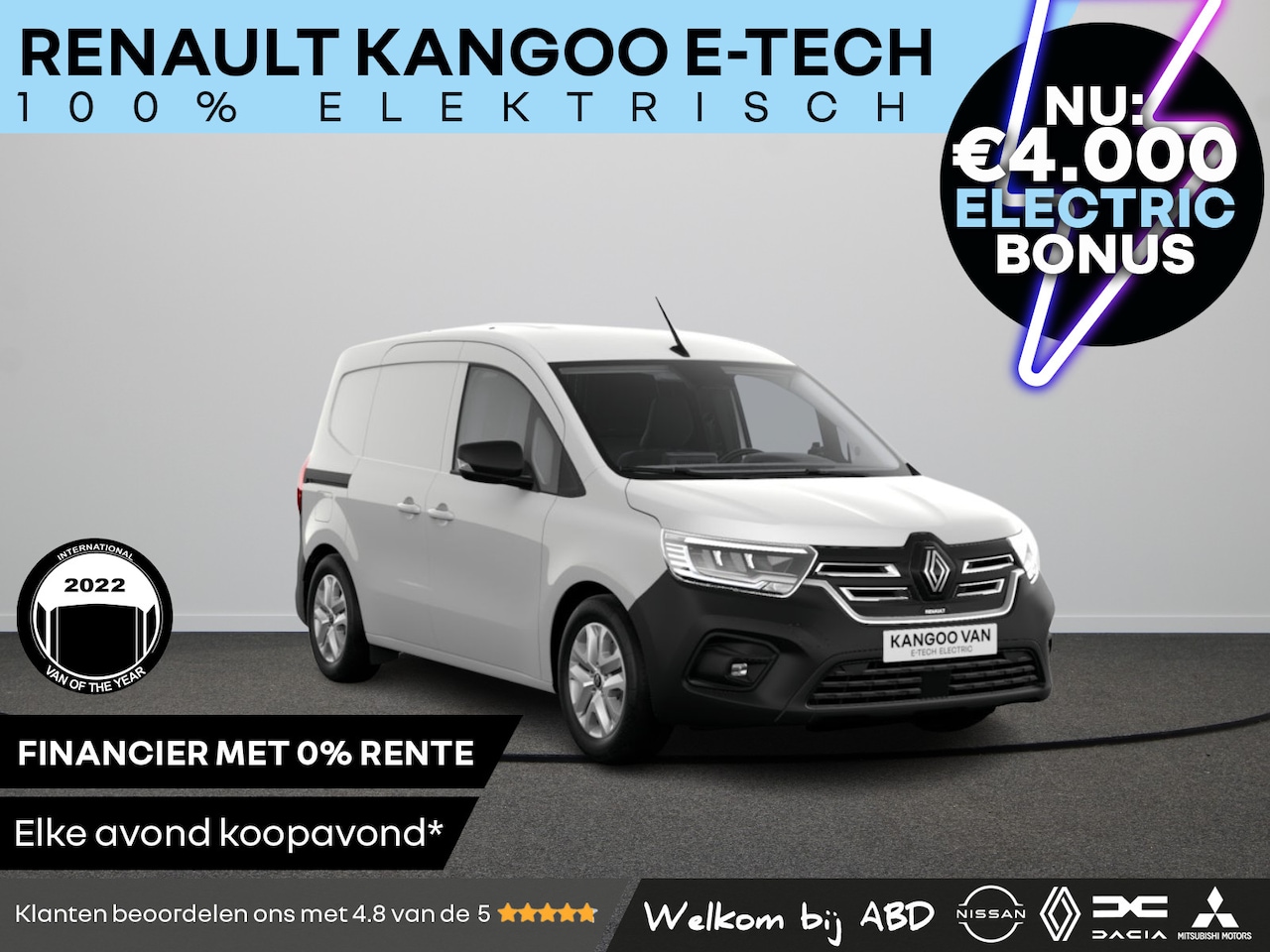 Renault Kangoo E-Tech - Gesloten Bestel L2H1 44kWh 120 1AT Advance | Cruise control en snelheidsbegrenzer | Elektr - AutoWereld.nl