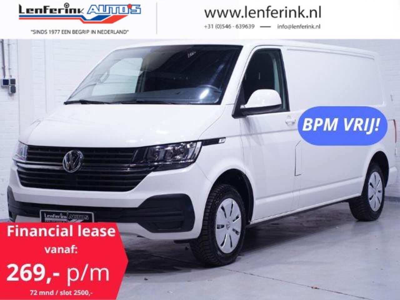 Volkswagen Transporter - 2.0 TDI 110 pk L2H1 Nwe Model NAP, Airco Trekhaak, Cruise Control, Laadruimte Pakket, 2-Zi - AutoWereld.nl