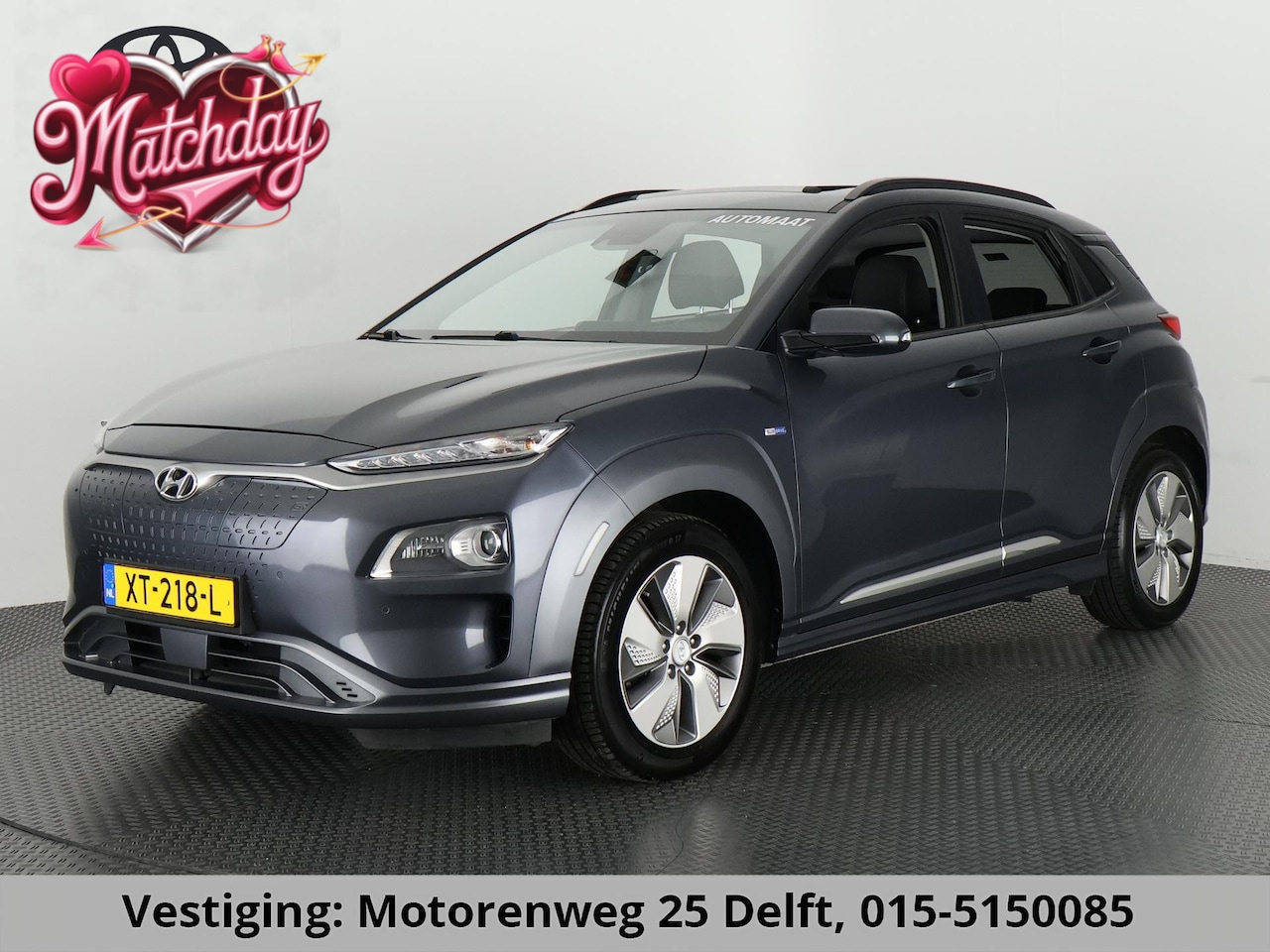 Hyundai Kona Electric - EV PREMIUM 204 PK PANORAMADAK ACCU=100% 64Kwh. LEER. NAVI. KEYLESS. FULL OPTION. TOT 5 JAA - AutoWereld.nl