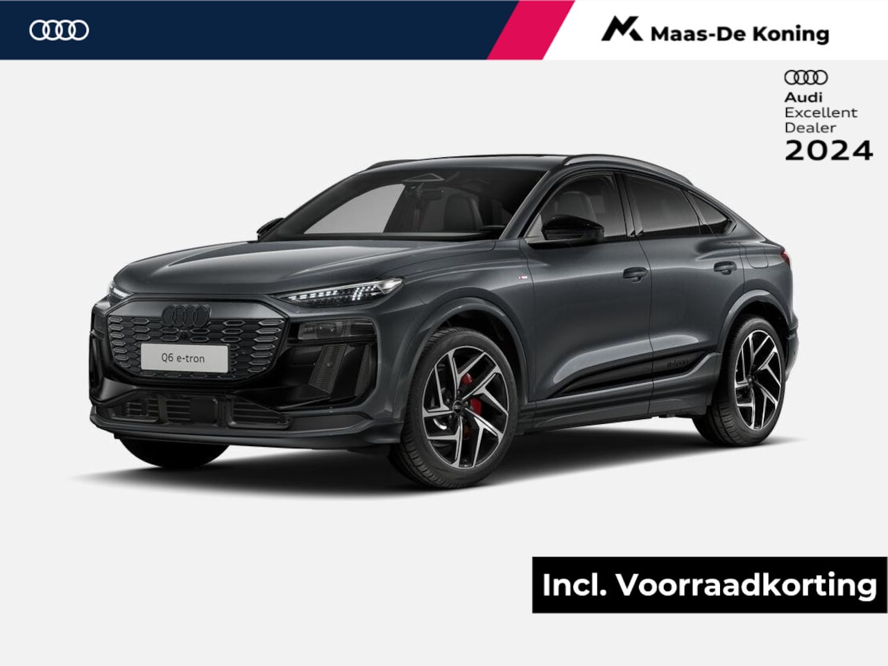 Audi Q6 e-tron - Sportback S Edition e-tron perf 306pk 100Kwh · 21" LM Velgen · Sportstoel s plus rode stik - AutoWereld.nl