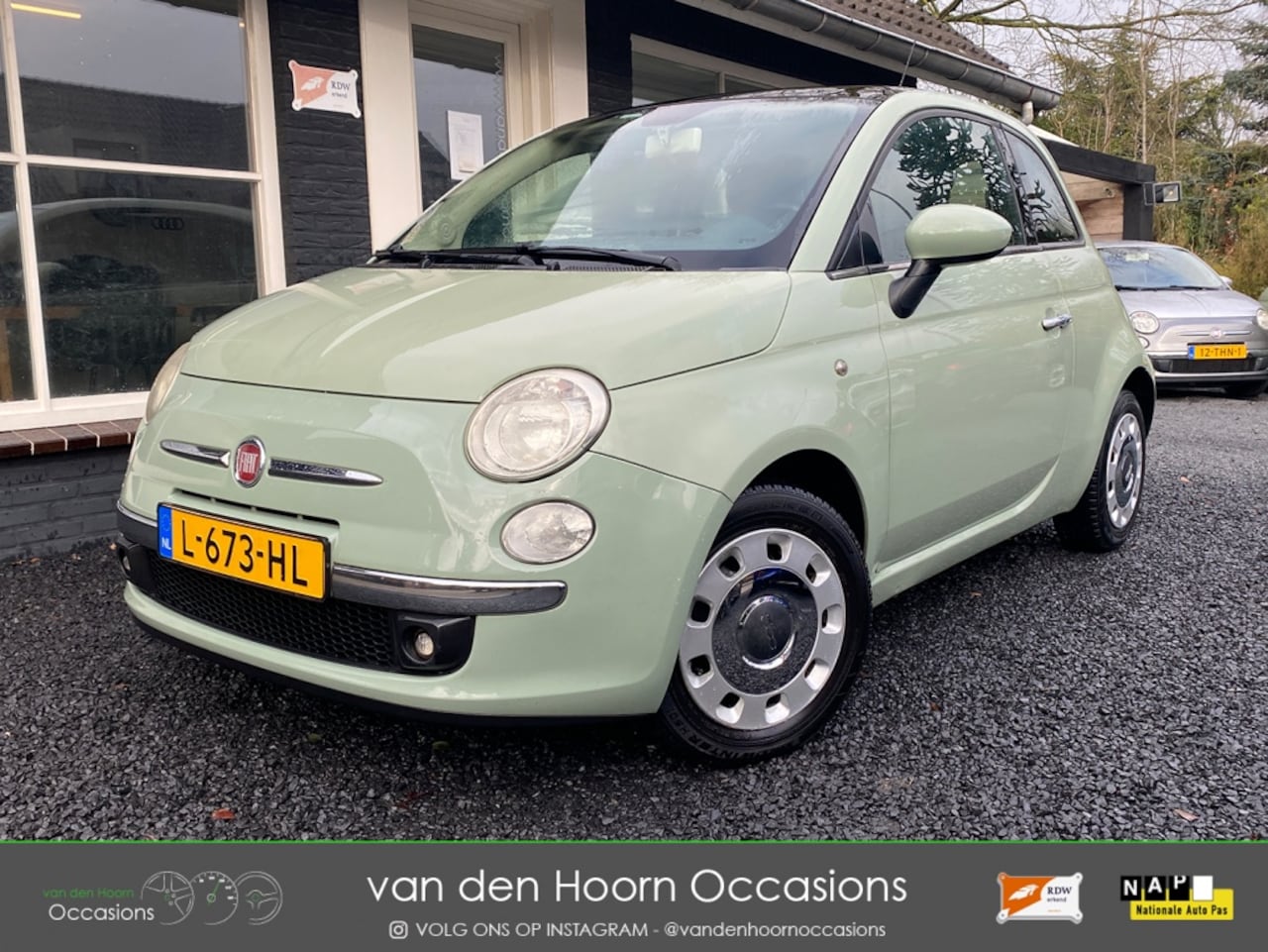 Fiat 500 - 1.2 PANO-DAK | AIRCO | NW APK | PISTACHE - AutoWereld.nl