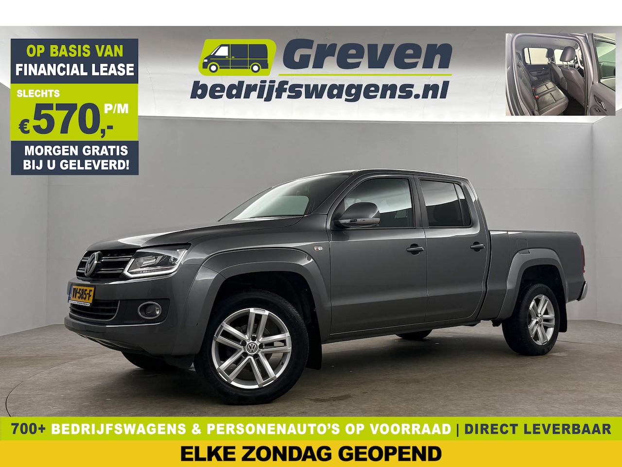 Volkswagen Amarok - 2.0 TDI 4Motion XL 5 Persoons Dubbele Cabine Grijs Kenteken | 3200KG | DSG Automaat Airco - AutoWereld.nl