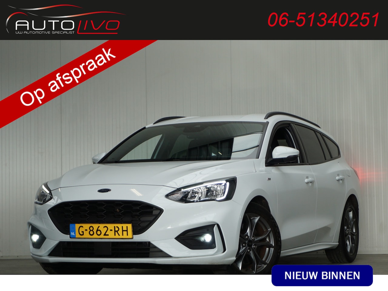 Ford Focus Wagon - 1.5 EcoBoost ST Line Business 180 PK! H.UP CAMERA LEER AD. CRUISE ST. VERW. APPLE etc etc. - AutoWereld.nl