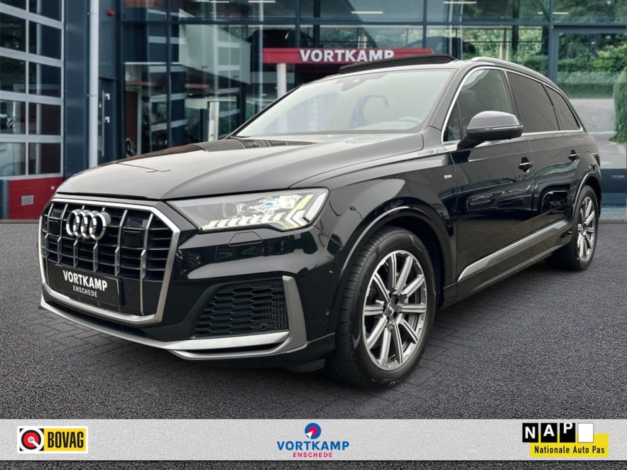 Audi Q7 - 55 TFSIe QUATTRO S LINE PANO-DAK/TREKHAAK/LEDER/BOSE/MEMORY/ACC - AutoWereld.nl