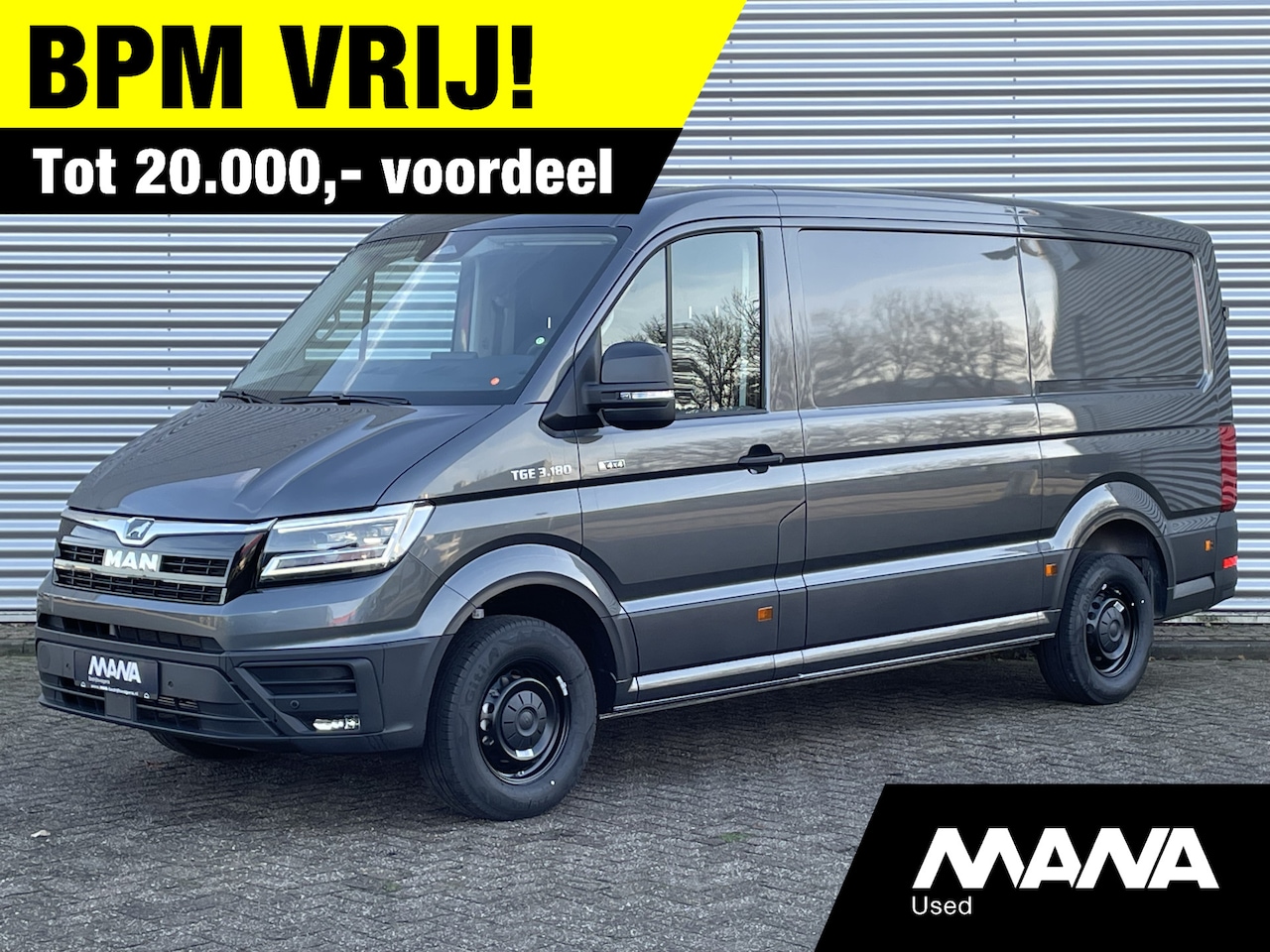 MAN TGE - 35 2.0 L3H2 3.180 180PK Automaat 4x4 LED Camera Sensoren Car-Play Trekhaak Cruise - AutoWereld.nl