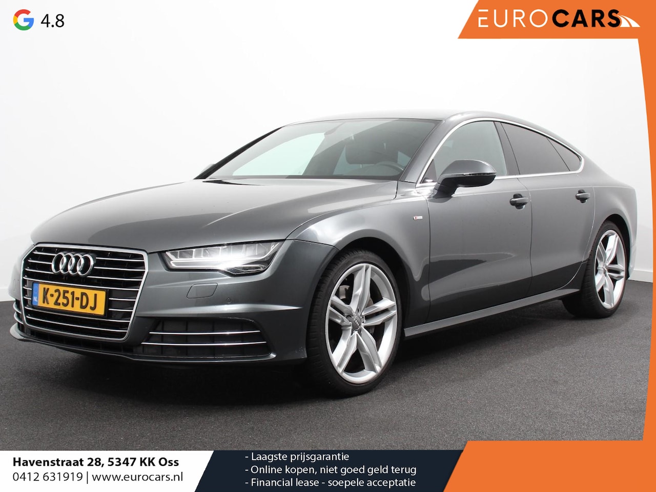 Audi A7 Sportback - 2.0 TFSI 251pk Automaat S-Line | Half Leder | Navigatie | Extra getint Glas | Lichtmetalen - AutoWereld.nl