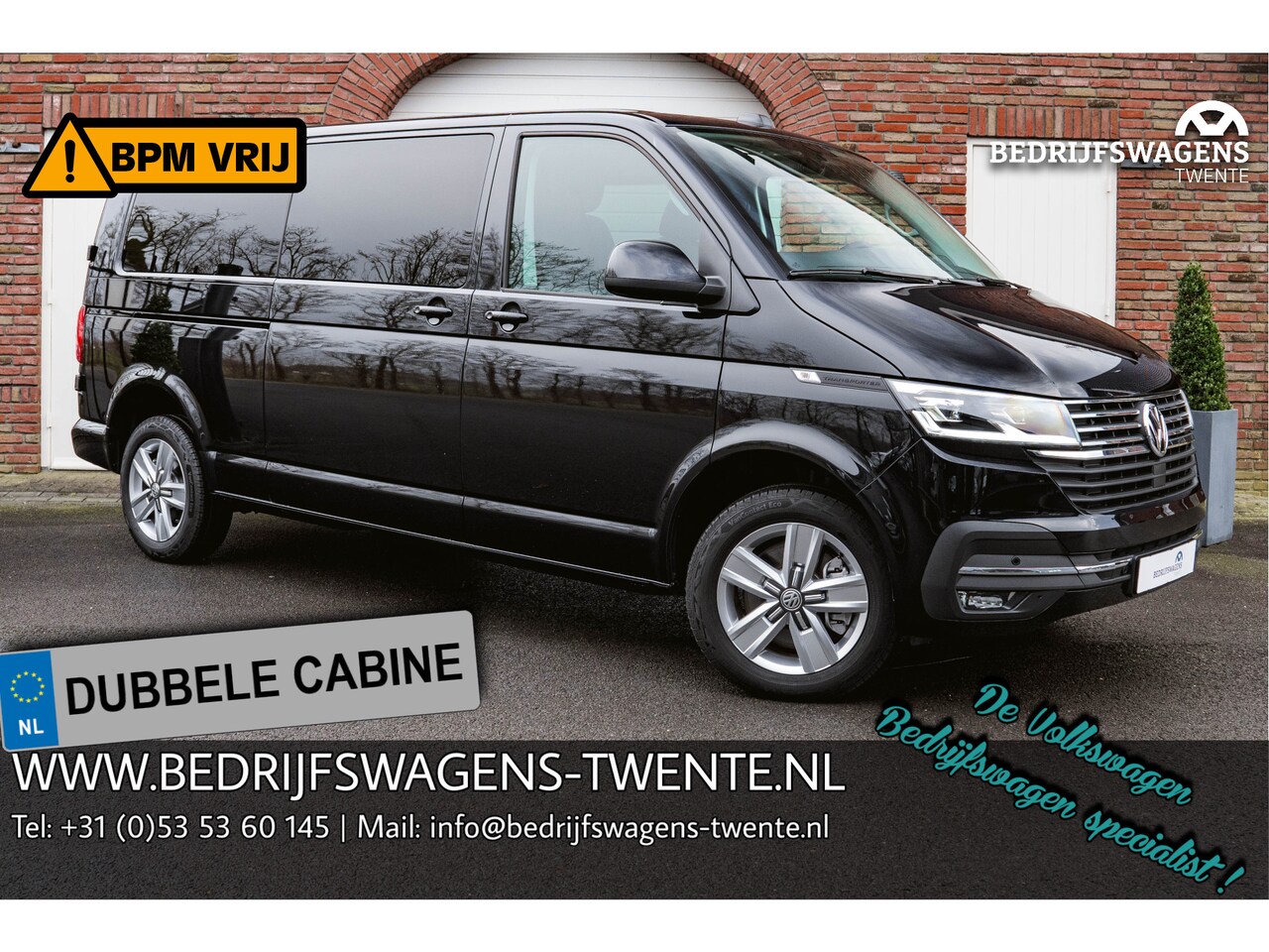 Volkswagen Transporter - T6.1 2.0 TDI 204PK DSG L2H1 HIGHLINE DUB/CAB Standkachel | Leder | LED | Trekhaak | Full O - AutoWereld.nl