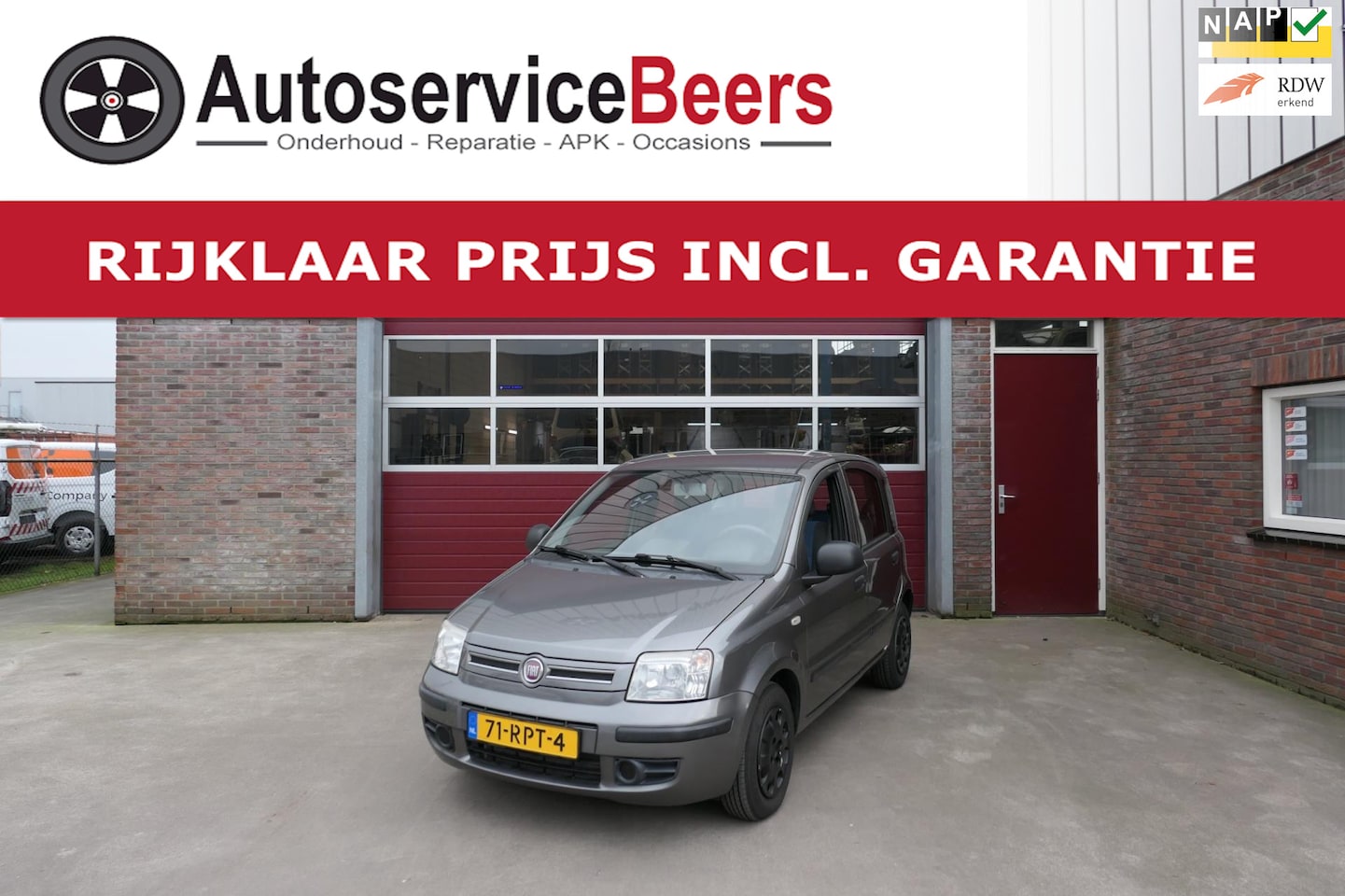 Fiat Panda - 1.2 Active 1.2 Active, 81.500 KM!!, Airco, 5 deurs, Rijklaarprijs incl. garantie. - AutoWereld.nl