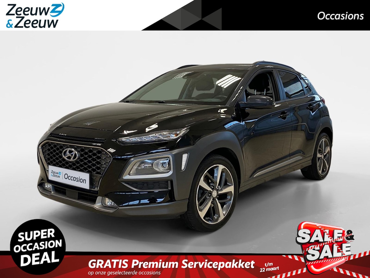 Hyundai Kona - 1.0 TURBO | PREMIUM | LEDER | NAVI | 18'' VELGEN | - AutoWereld.nl