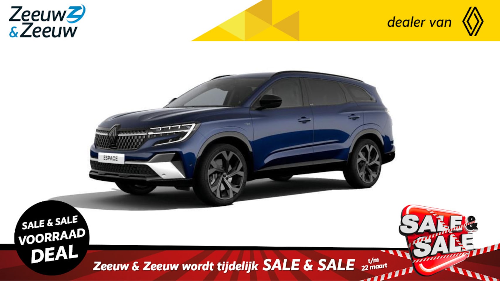 Renault Espace - E-Tech Hybrid 200 esprit Alpine 7p. | 3.000 euro Zeeuw  & Zeeuw voorraad premie - AutoWereld.nl