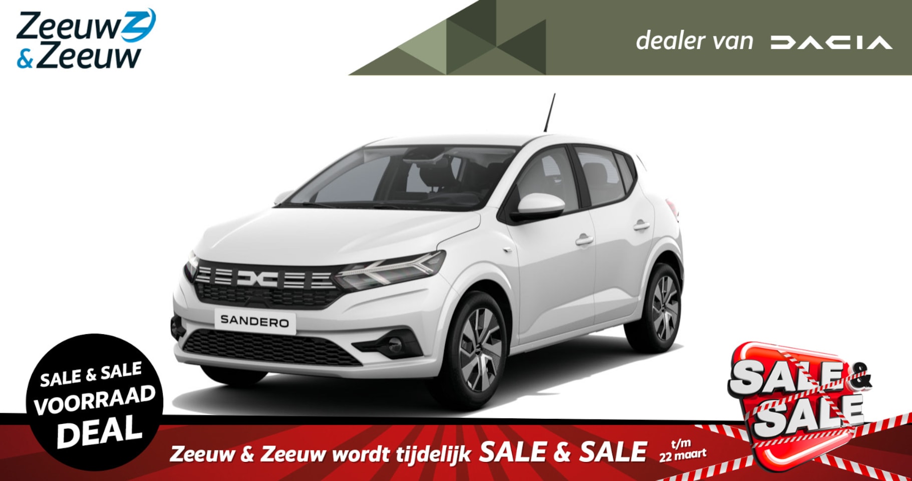 Dacia Sandero - 1.0 TCe 90 Expression | Nieuw te bestellen bij Zeeuw & Zeeuw Leiderdorp - AutoWereld.nl