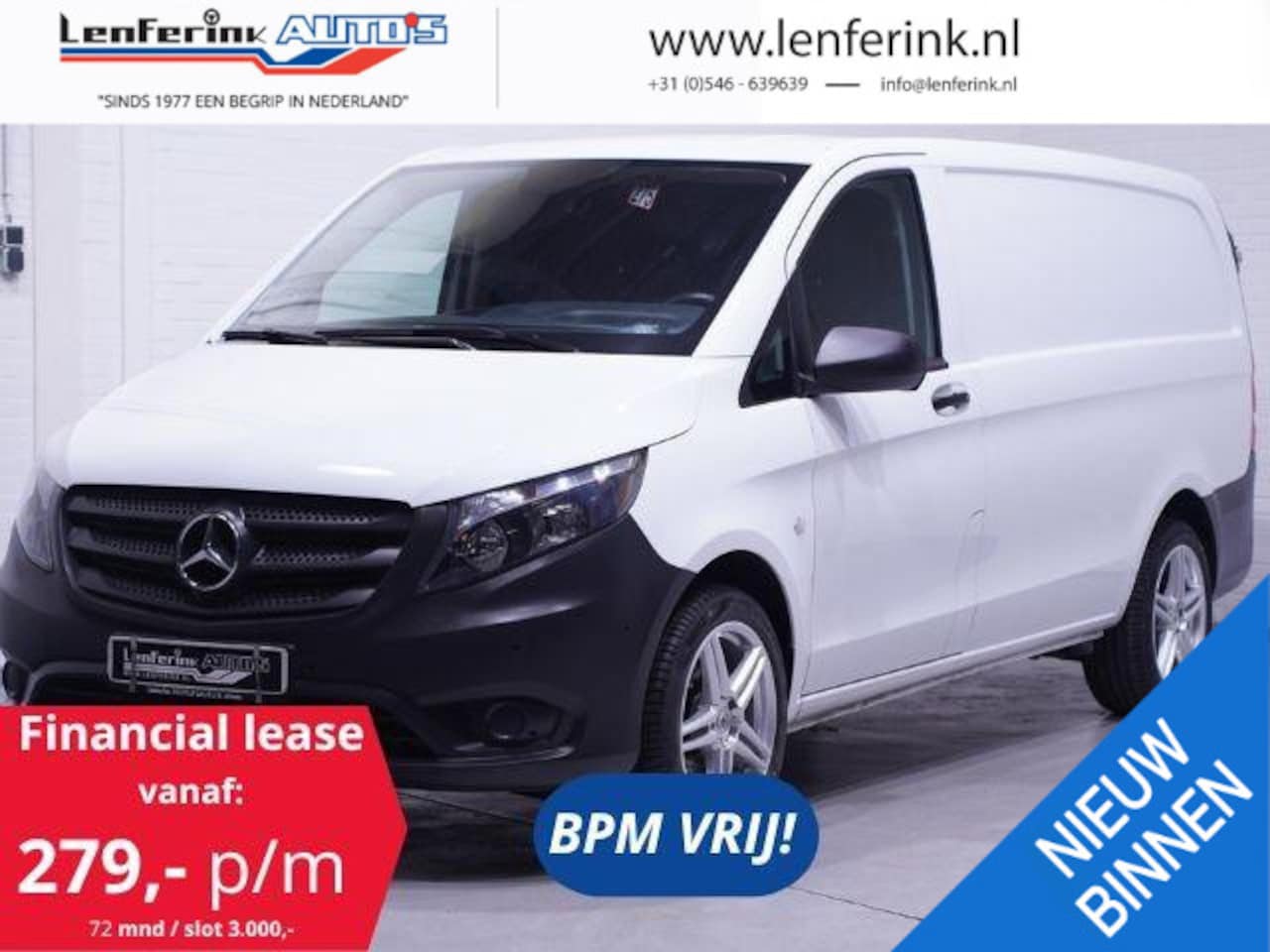 Mercedes-Benz Vito - 116 CDI 163 pk Lang Navi, Camera, 18" LMV Airco, Cruise Control, NAP, PDC V+A, 1e Eigenaar - AutoWereld.nl