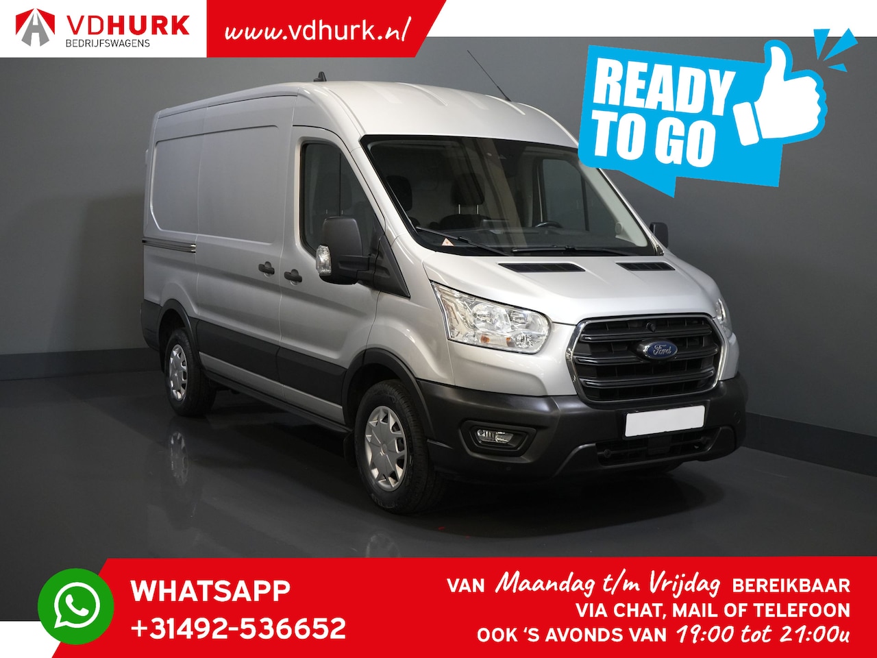 Ford Transit - 330 2.0 TDCI 130 pk Aut. L2H2 Ready2Go Adapt. Cruise/ NL Auto/ Carplay/ Camera/ PDC/ Trekh - AutoWereld.nl