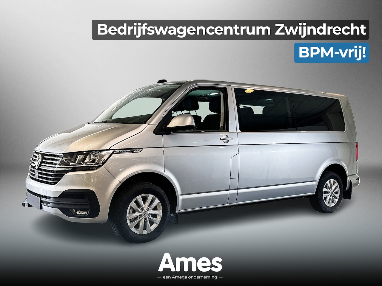 Volkswagen Transporter Caravelle - 2.0 TDI 150 pk DSG L2H1 Comfortline DC | dubbele cabine | Automaat Prijs excl BTW/BPM grij - AutoWereld.nl