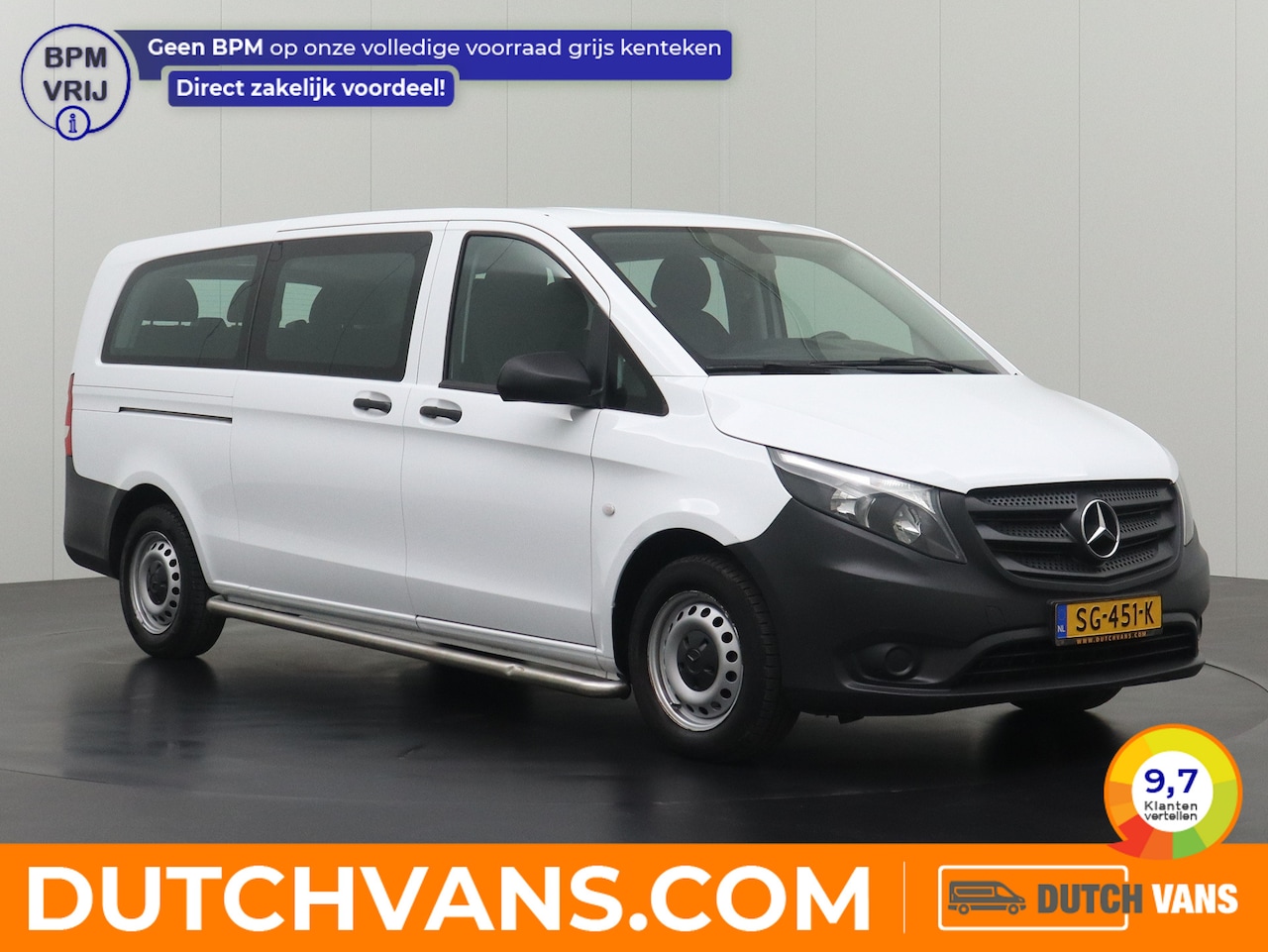 Mercedes-Benz Vito - 9-Persoons Personenbus | Kombi Extra Lang | BPM Vrij 2-2-2-3 Stoelopstelling | Airco - AutoWereld.nl