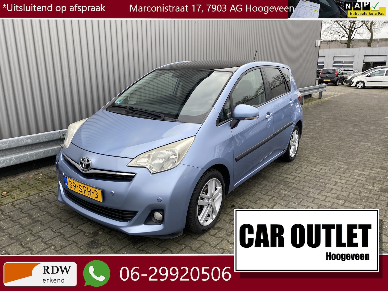 Toyota Verso S - 1.3 VVT-i Dynamic AUTOMAAT, Clima, Keyless, CC, PDC v/a & Cam, Pano, LM, Trekh, – Inruil M - AutoWereld.nl