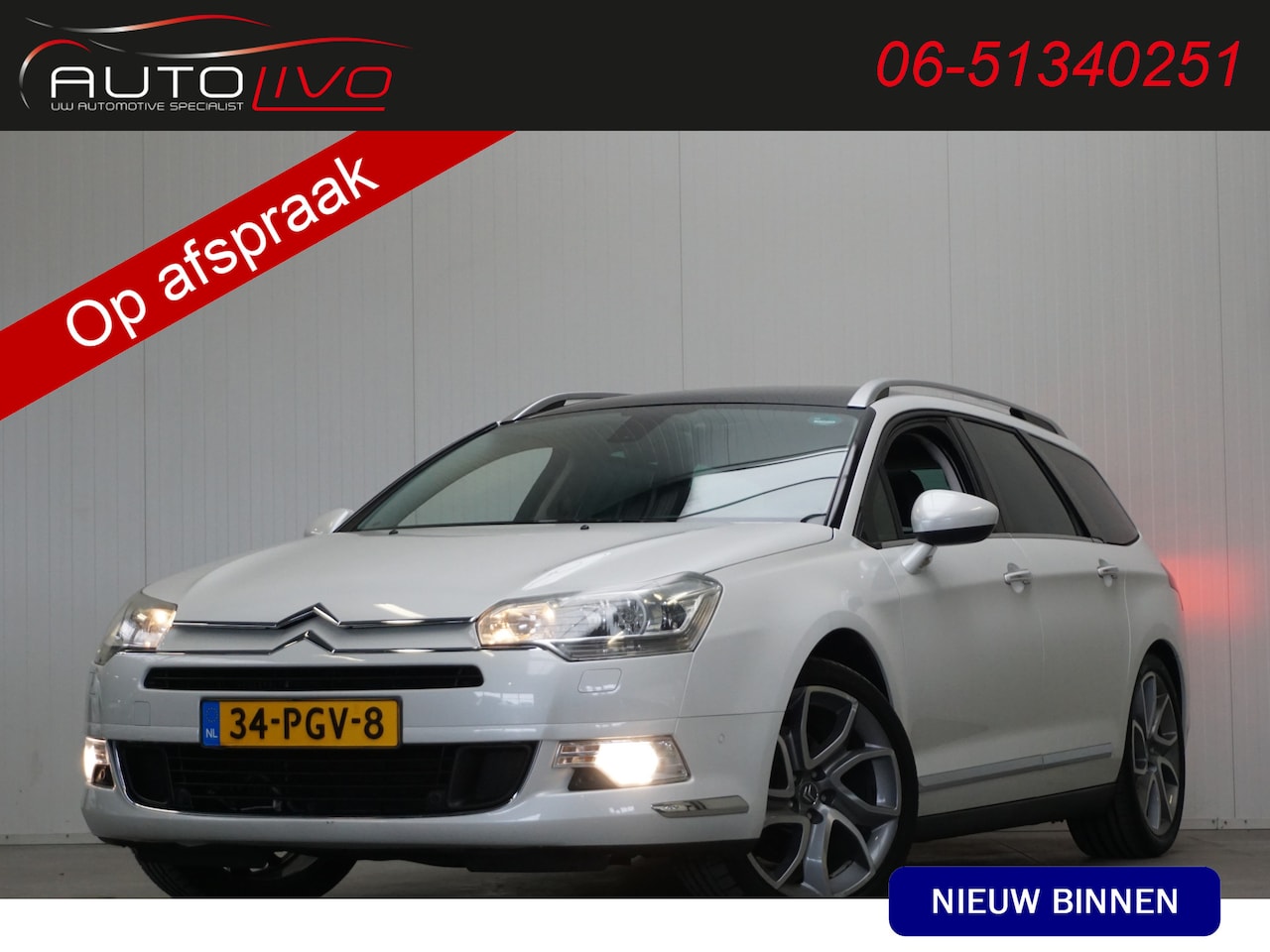 Citroën C5 Tourer - 1.6 THP Exclusive NL AUTO! AUTOMAAT! 1 EIG. PANO HYDRO NAVI CLIMA CRUISE TREKHAAK etc. - AutoWereld.nl