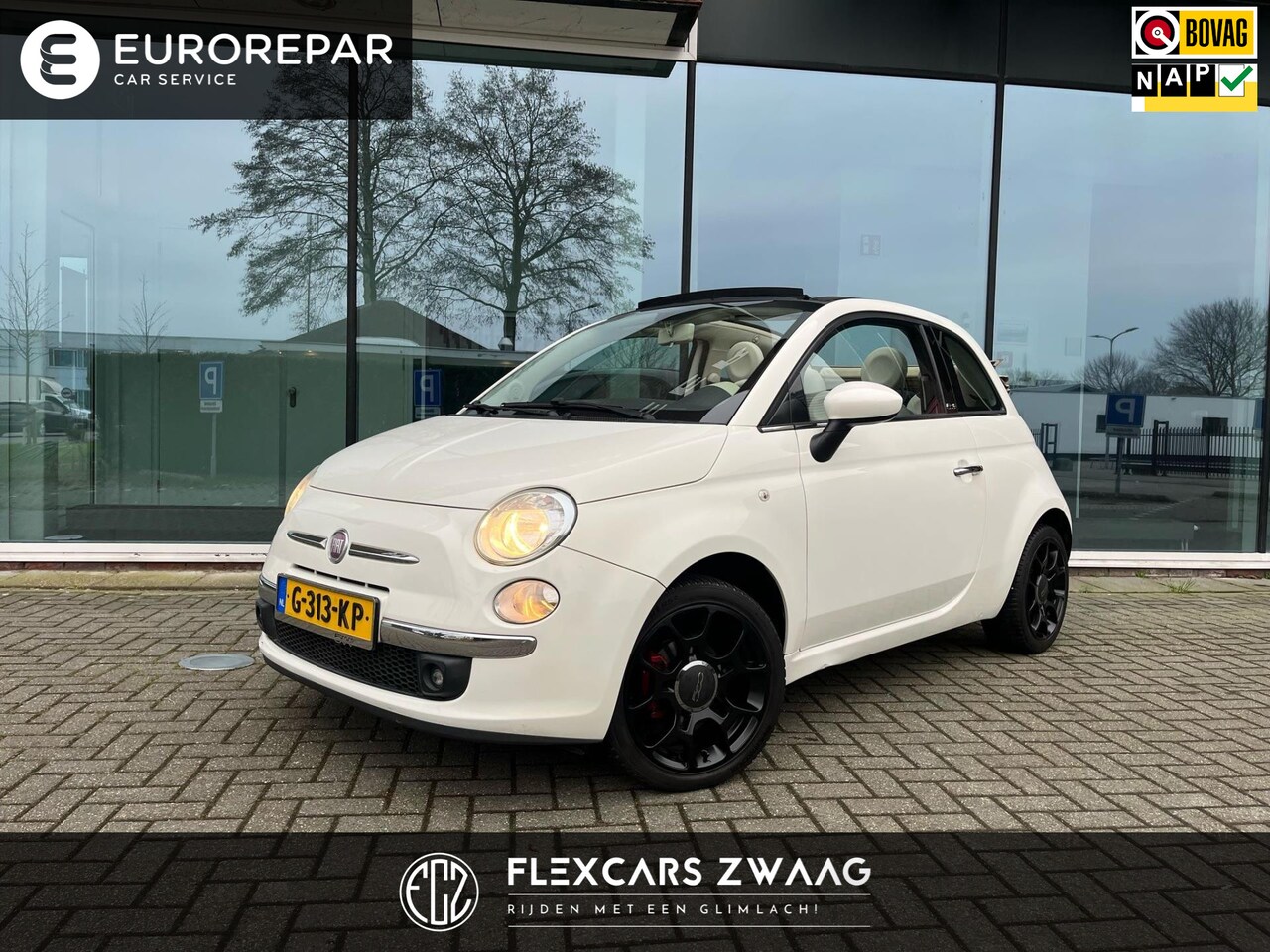 Fiat 500 C - 1.2 Lounge - Media Apple/Android - Airco - Parkeerhulp - Half Leder - AutoWereld.nl