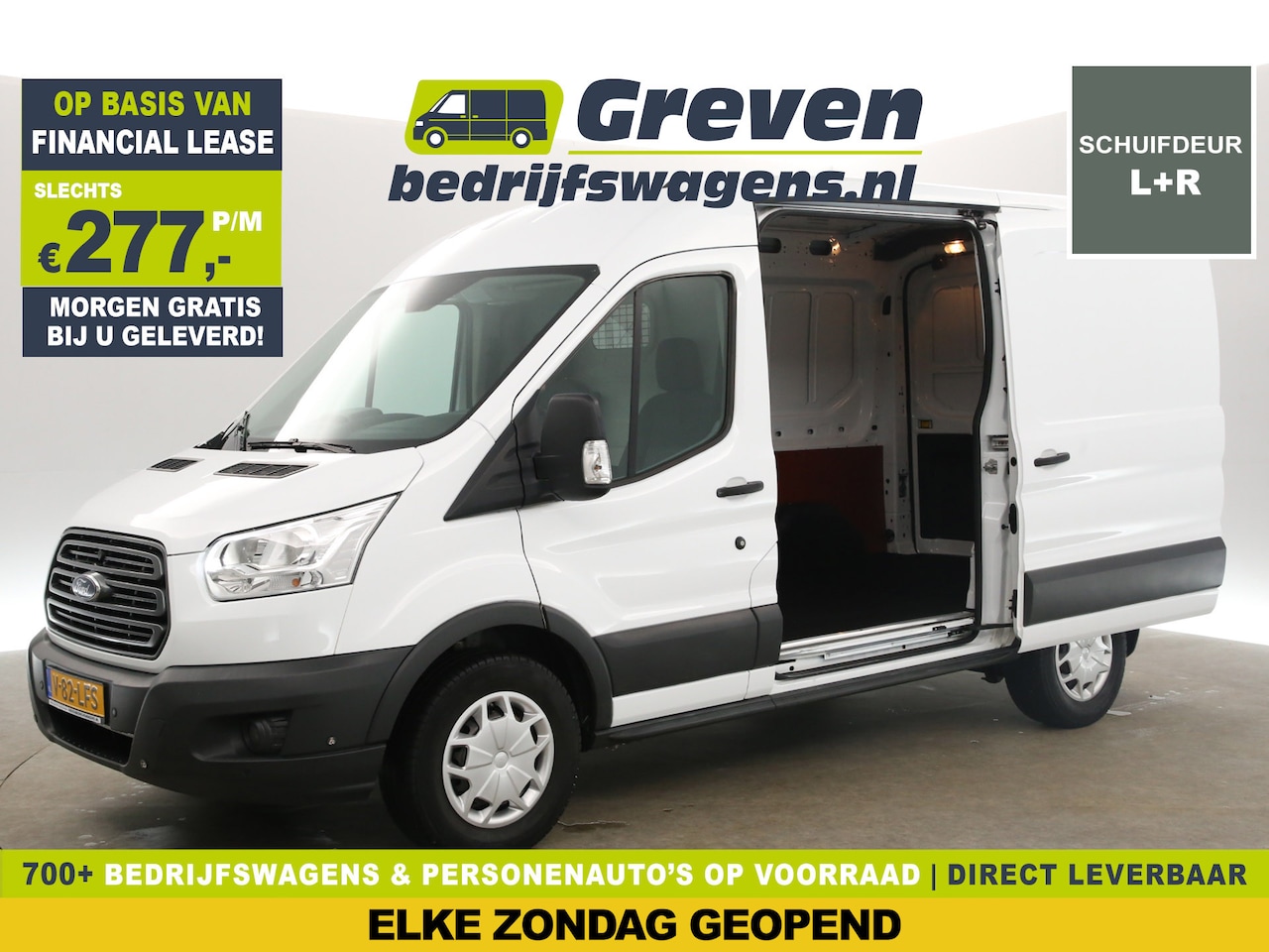 Ford Transit - 350 2.0 TDCI L2H2 170PK 2800KG Trekgew. Airco Cruise 2xSchuifdeur PDC Elektrpakket Trekhaa - AutoWereld.nl