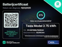 Tesla Model 3 - Long Range AWD 75 kWh 87% SOH Trekhaak (1.000kg)