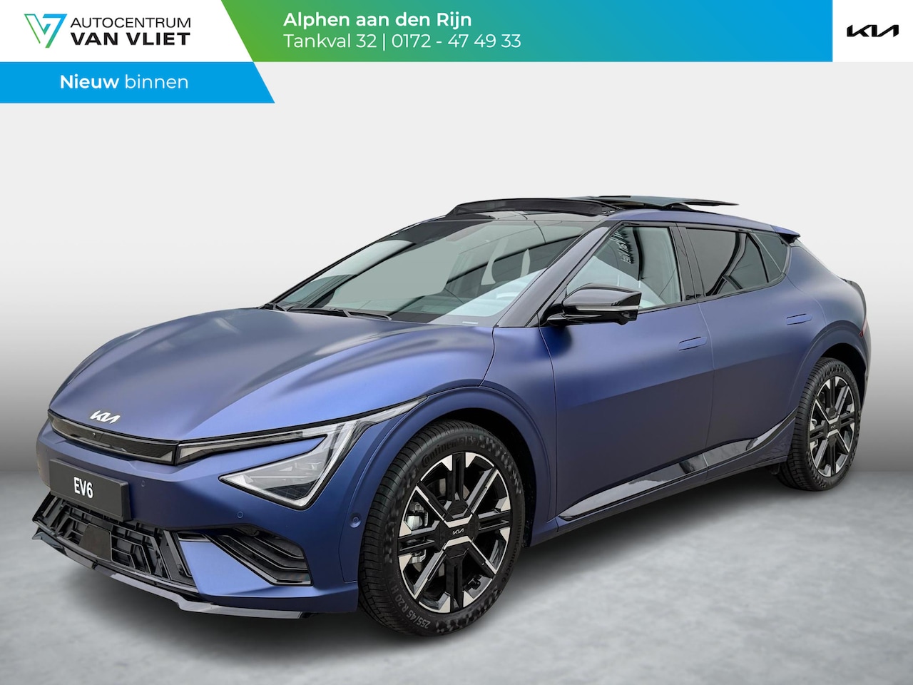 Kia EV6 - GT-Line 84 kWh Yacht Blue Matte: alleen bij ons en direct leverbaar | UNIEKE KLEUR - AutoWereld.nl