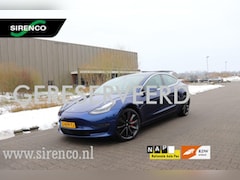 Tesla Model 3 - PERFORMANCE awd dual motor 75 kWh 462PK leder panodak autopilot stoelverwarming v+a dab me