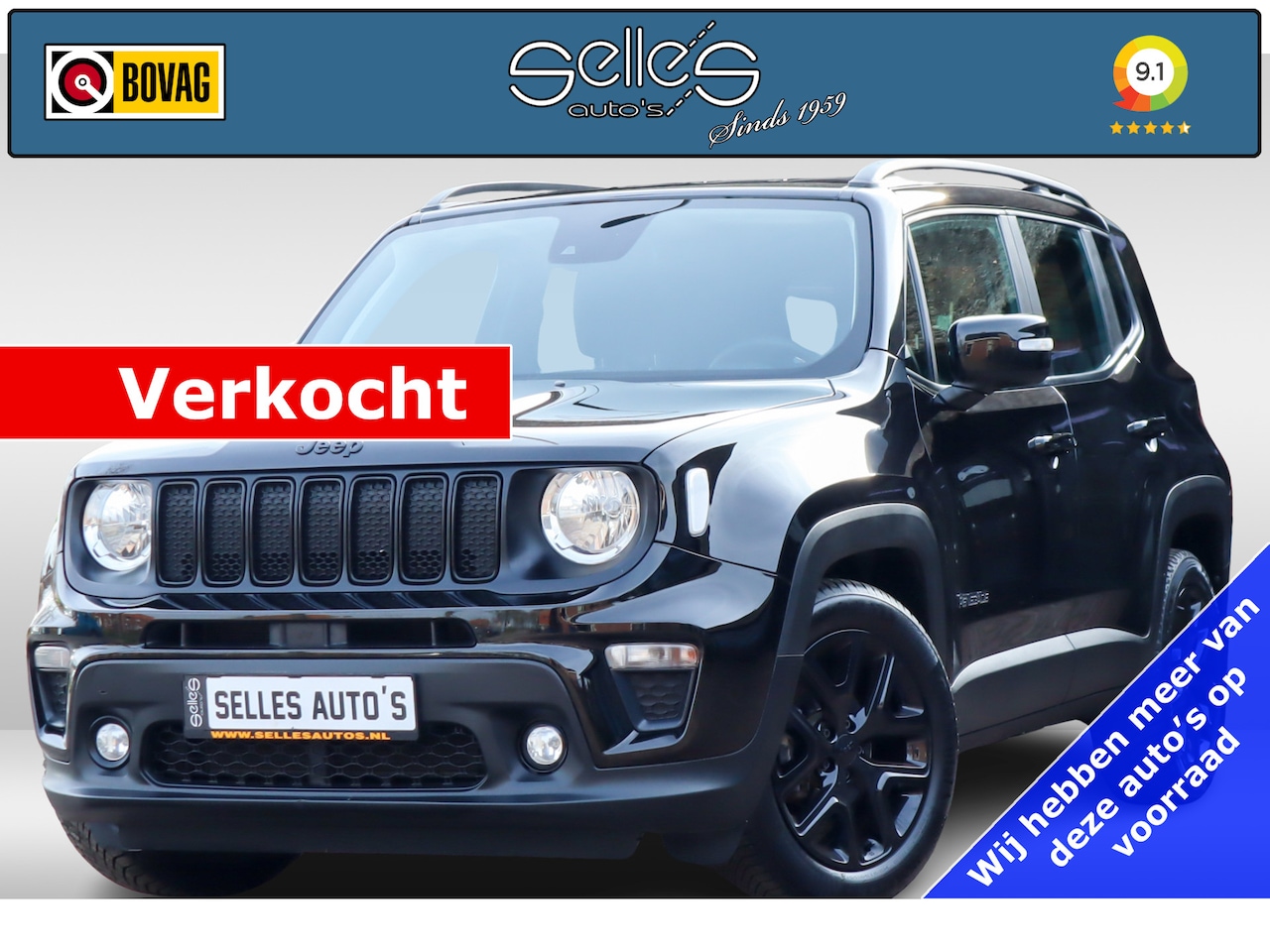 Jeep Renegade - 1.0T Night Eagle | DAB Radio | Keyless | Apple carplay & Android Auto - AutoWereld.nl