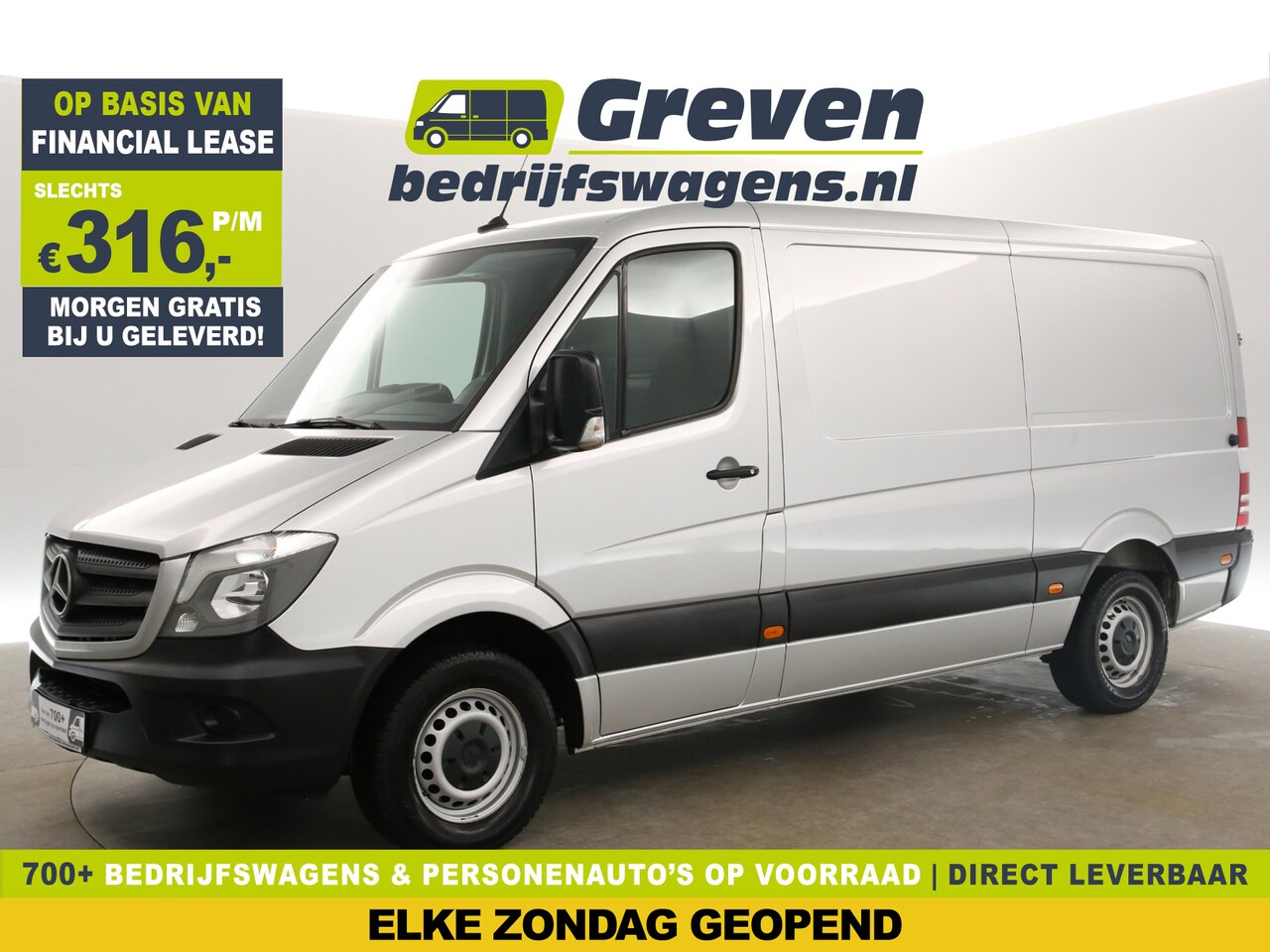 Mercedes-Benz Sprinter - 314 CDI L2H1 143PK Airco Stoelverwarming Elektrpakket Bluetooth Schuifdeur Treeplank - AutoWereld.nl