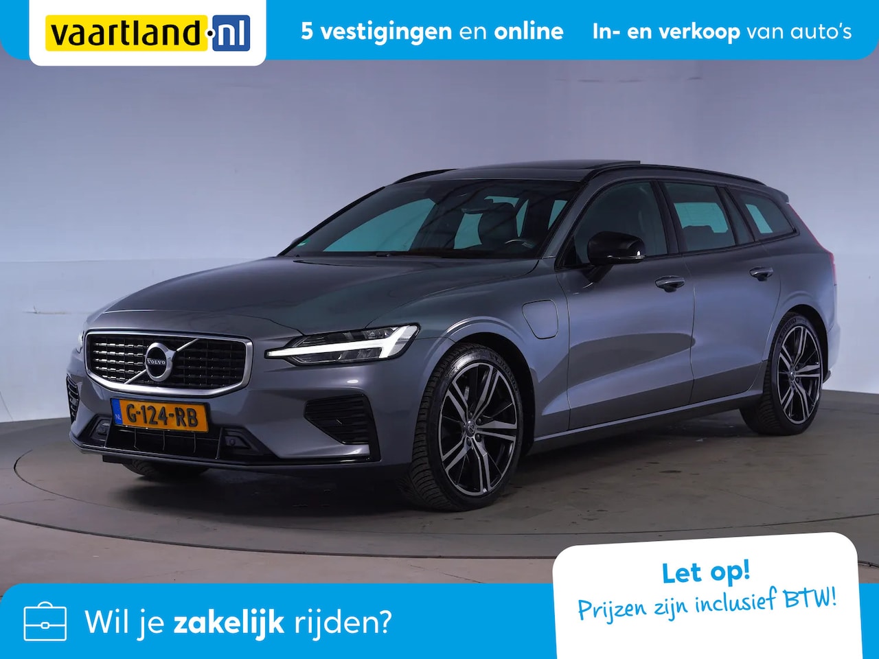 Volvo V60 - T8 Twin Egine AWD R-Design Aut [ Panoramdak Leder Head-up display ] - AutoWereld.nl