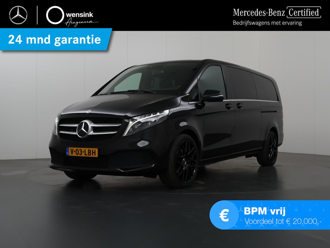 Mercedes-Benz V-klasse - 300d | XL L3 | Avantgarde | Dubbele Cabine | Standkachel | LED | LM Velgen BLACK | Lederen - AutoWereld.nl