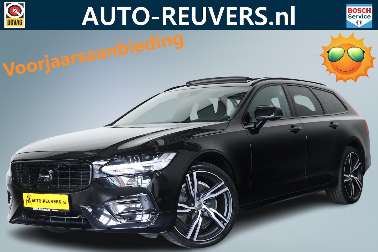 Volvo V90 - 2.0 D5 AWD R-Design Panorama / Opendak / HUD / Leder / B&W / Pilot Assist - AutoWereld.nl