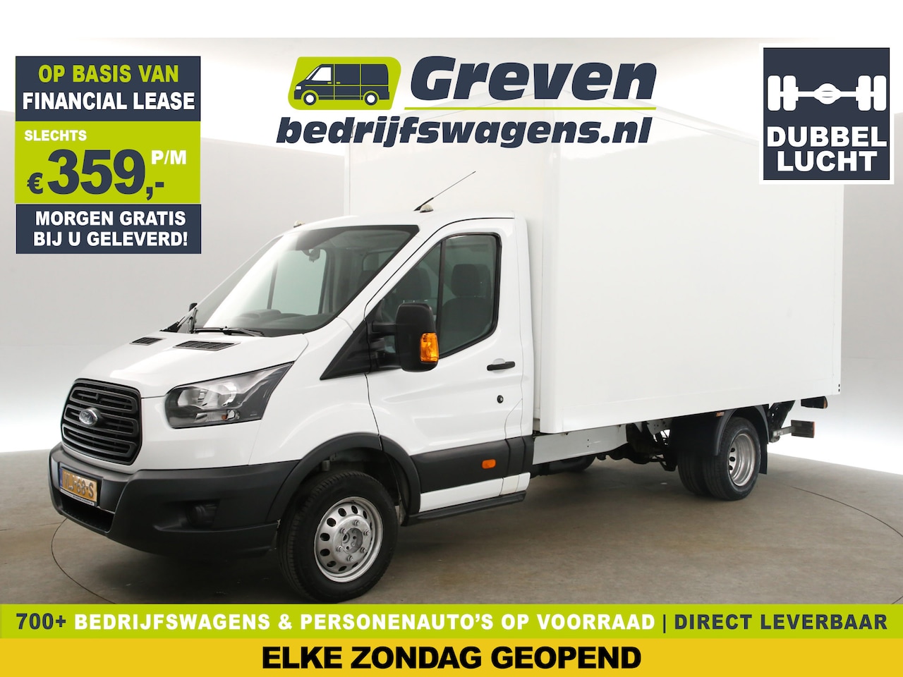 Ford Transit - 350 2.0 TDCI Bakwagen Laadklep Dubbellucht Airco 3 Persoons Bluetooth Laadbak - AutoWereld.nl