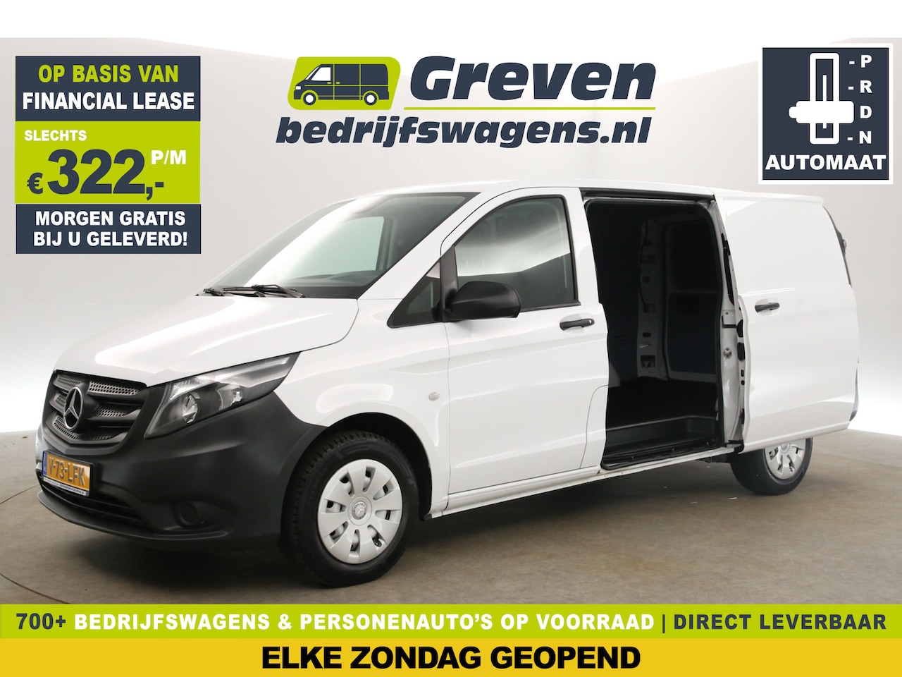 Mercedes-Benz Vito - 114 CDI Lang Automaat Airco Cruise Trekhaak 2xSchuifdeur Stoelverwarming 3 Persoons Blueto - AutoWereld.nl