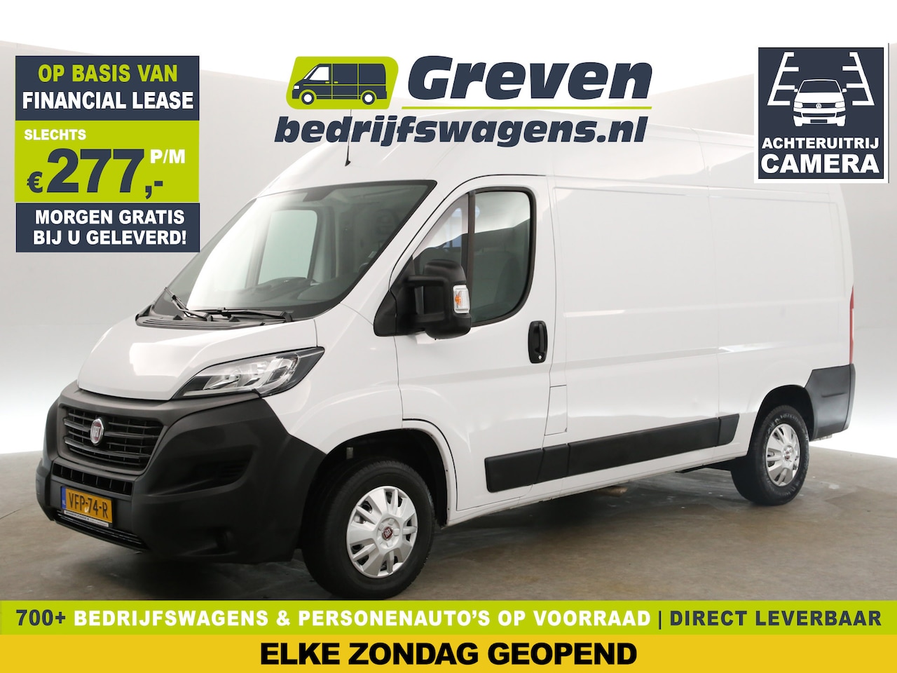 Fiat Ducato - 2.3 MultiJet L2H2 Airco Cruise Camera Navigatie 3 Persoons Elektrpakket Trekhaak - AutoWereld.nl