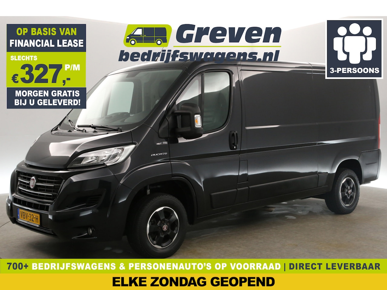 Fiat Ducato - 2.3 MultiJet L2H1 Airco Cruise Camera Navigatie PDC 3 Persoons 15"LMV Elektrpakket Trekhaa - AutoWereld.nl