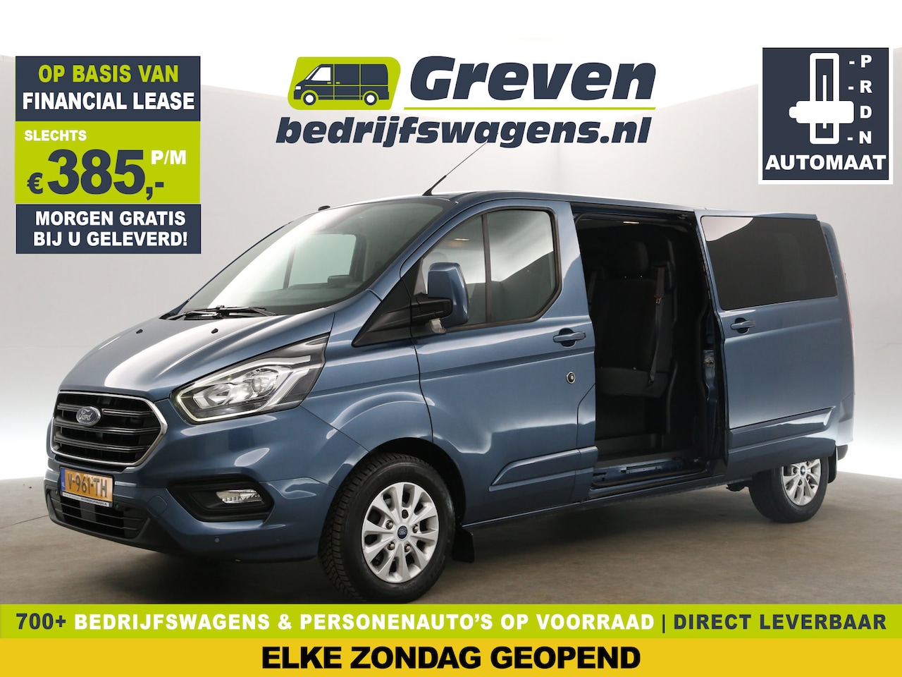 Ford Transit Custom - 300 2.0 TDCI L2H1 Limited | Dubbele Cabine 6 Persoons | Automaat 2xSchuifdeur Airco Camera - AutoWereld.nl