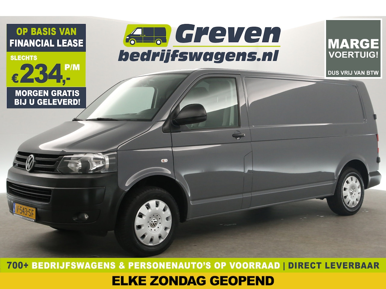 Volkswagen Transporter - 2.0 TDI L2H1 140PK Marge Automaat 3 Persoons Airco Cruise DSG PDC Navigatie Elektrpakket T - AutoWereld.nl